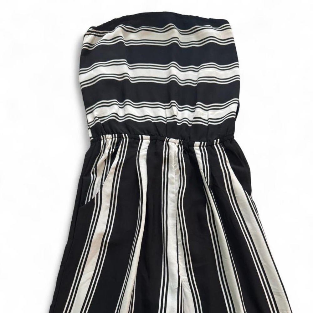 Black and White Striped Jumpsuit